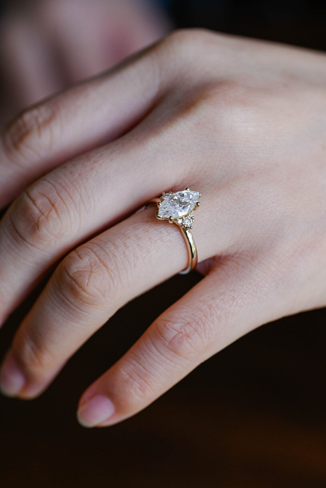 Modern bridal ring