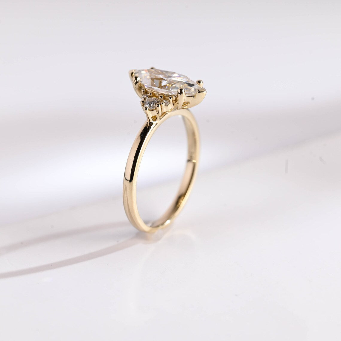 Round accent diamond ring