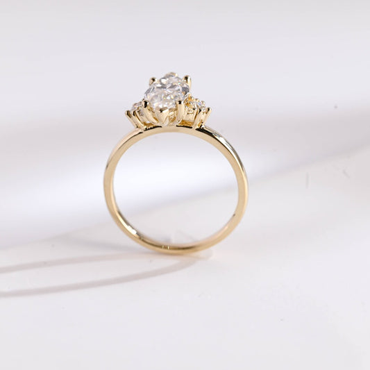 Marquise cut moissanite ring