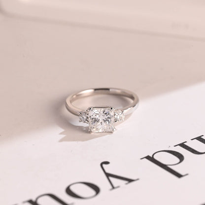 Princess cut moissanite ring