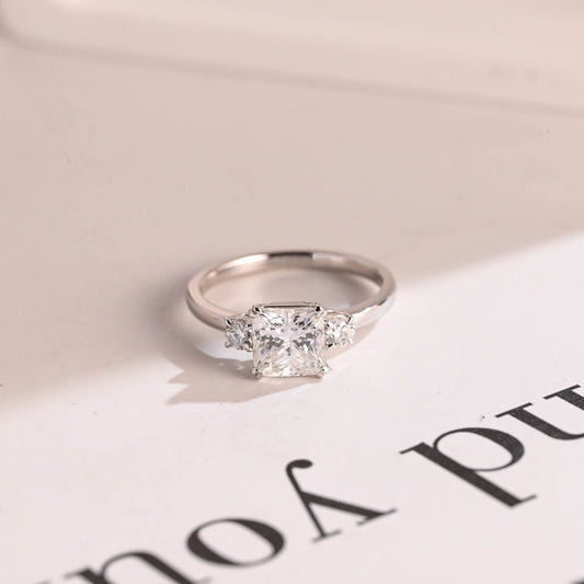 Princess cut moissanite ring