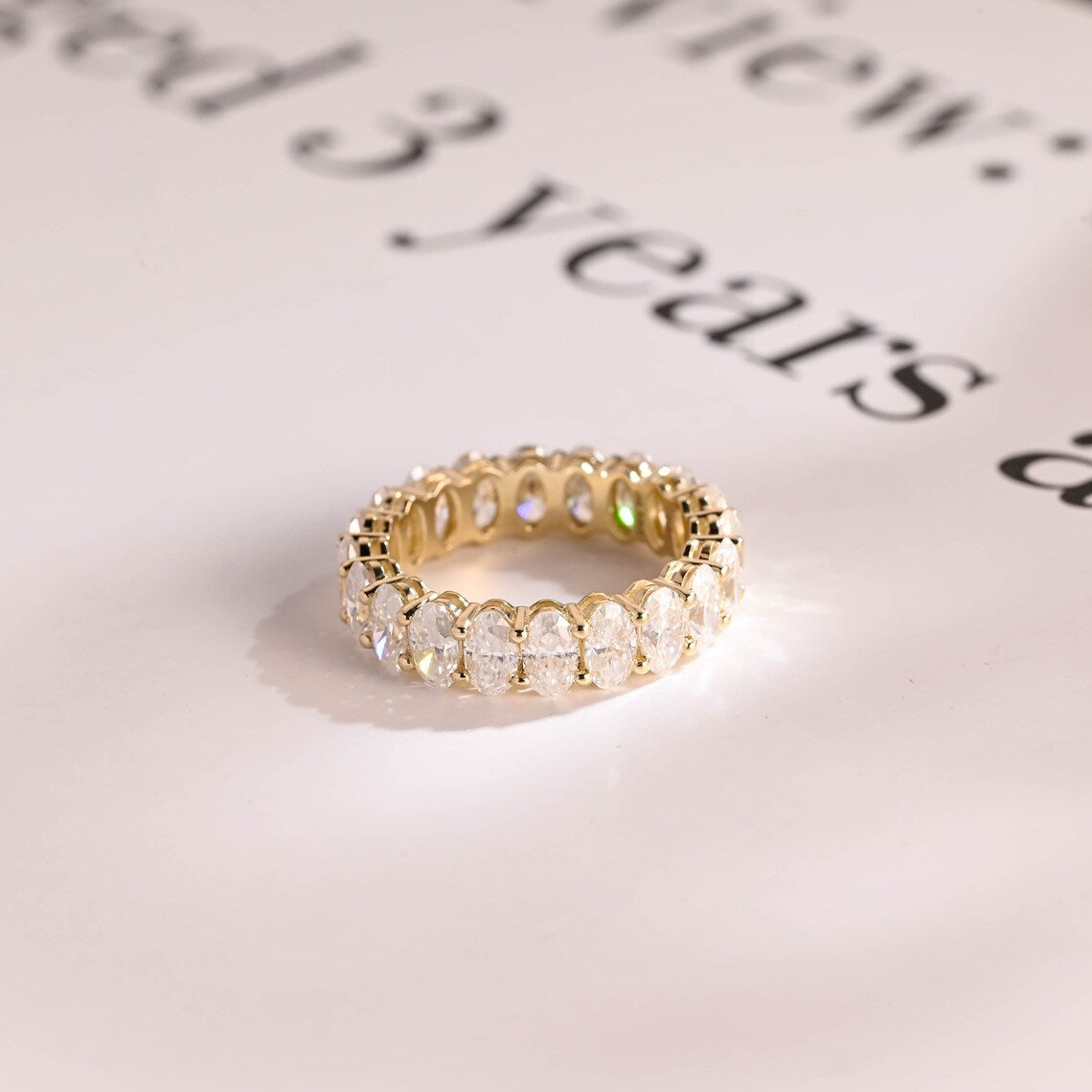 Oval cut moissanite diamond ring