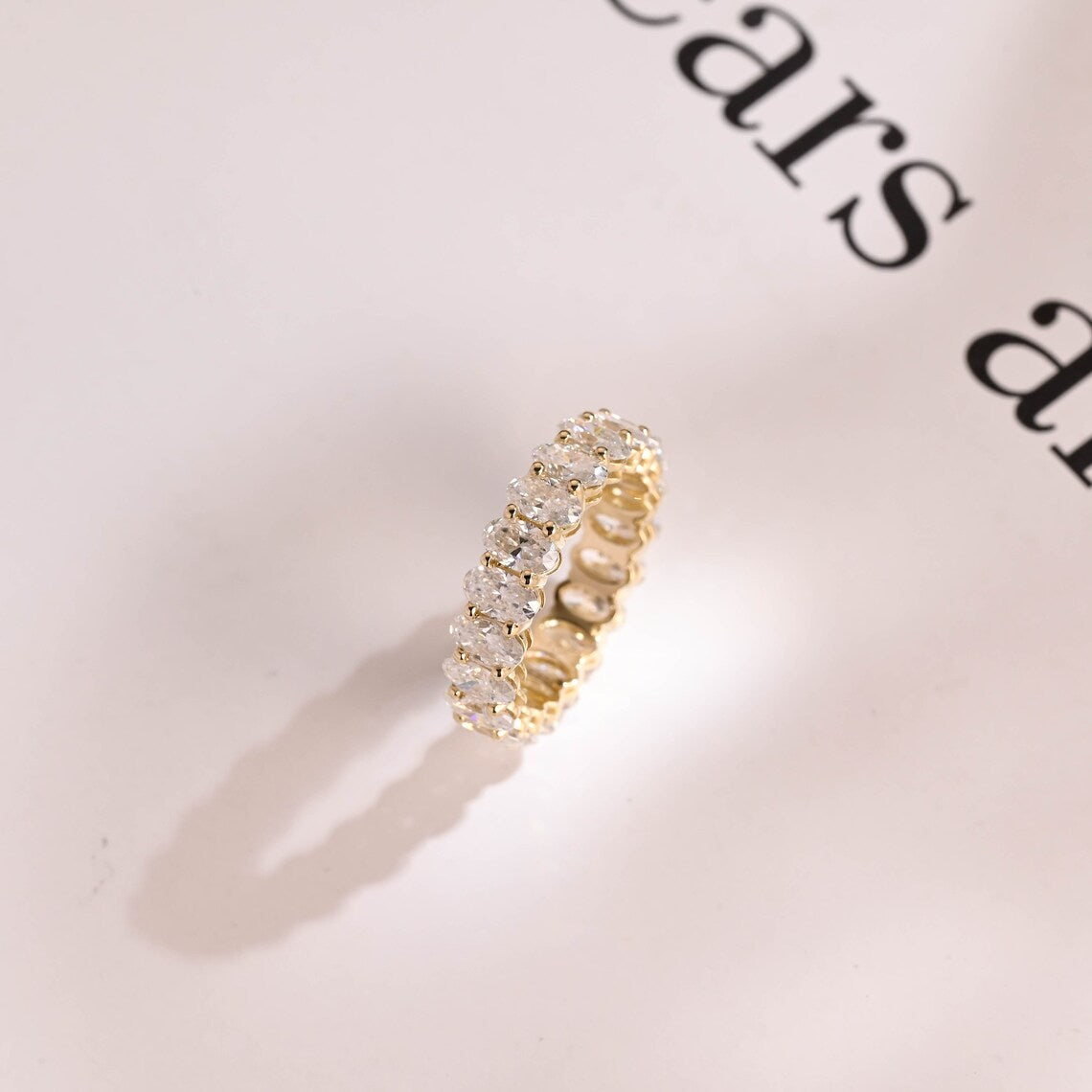 Prong set diamond band