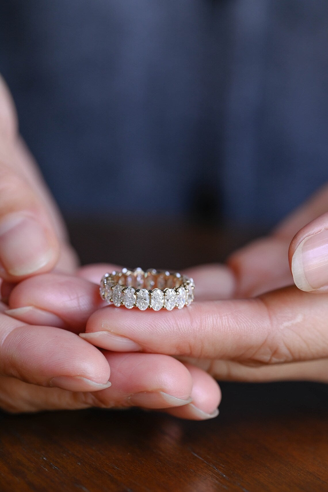 Bridal oval eternity ring