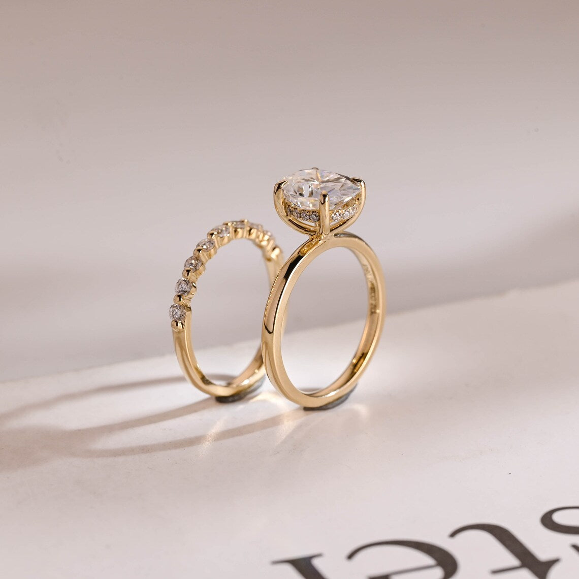 Moissanite bridal ring set