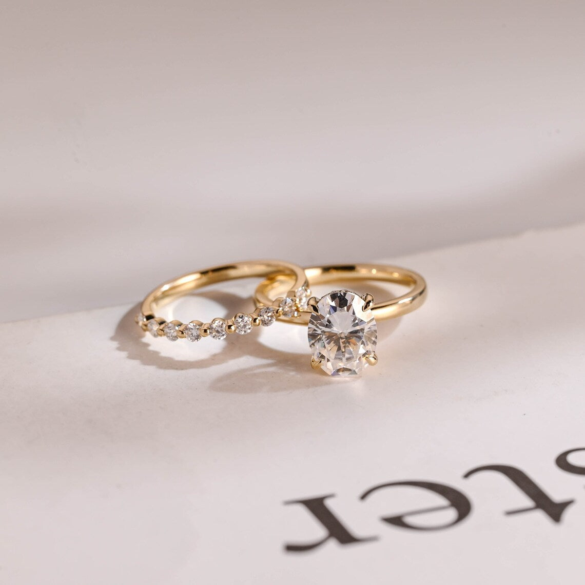 Oval cut moissanite ring