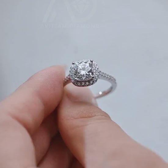 moissanite engagement, cushion diamond ring, halo diamond ring, cushion bridal ring, moissanite bridal ring, cushion wedding ring, halo wedding ring, cushion halo ring, moissanite cushion cut, elegant cushion ring, unique halo ring, vintage halo ring, classic cushion ring, custom cushion ring, gold cushion ring, platinum cushion ring, silver cushion ring, luxury cushion ring, simple cushion ring, anniversary cushion ring