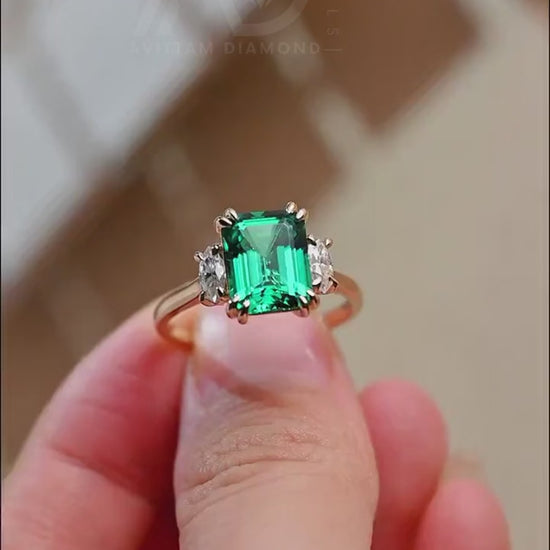 Lab-Created Emerald Engagement
