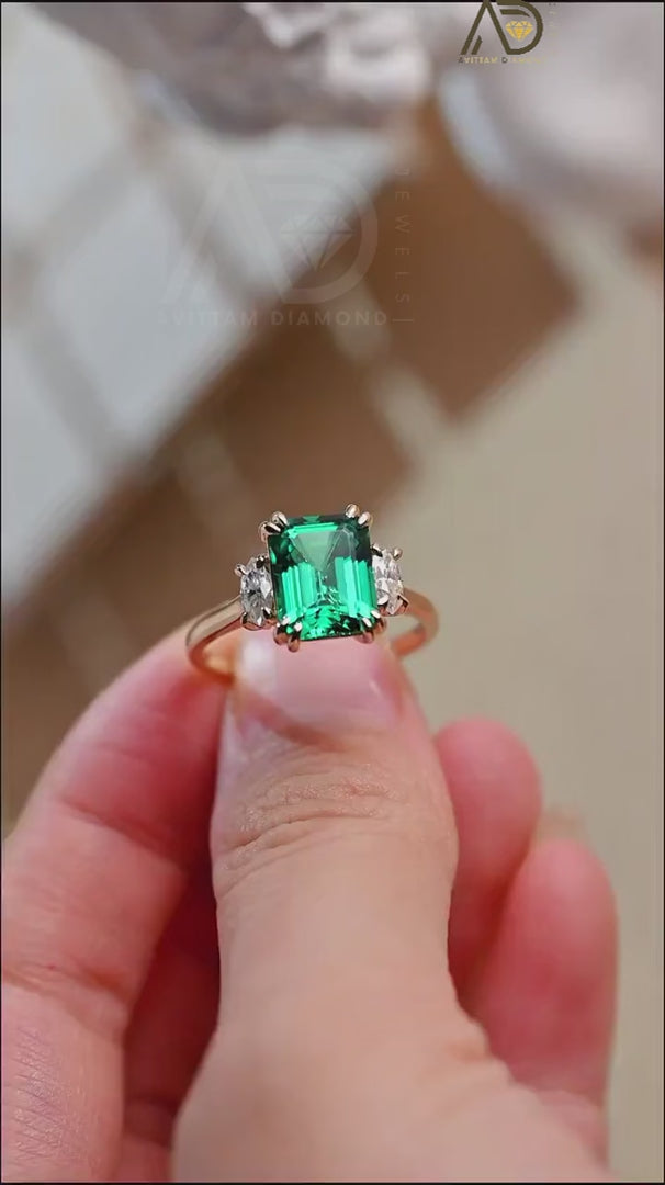 Lab-Created Emerald Engagement
