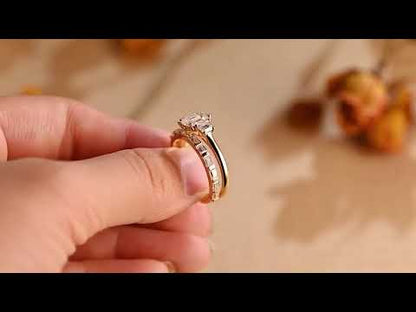 Baguette Moissanite Diamond Bar-Set Half Eternity Wedding Band Ring