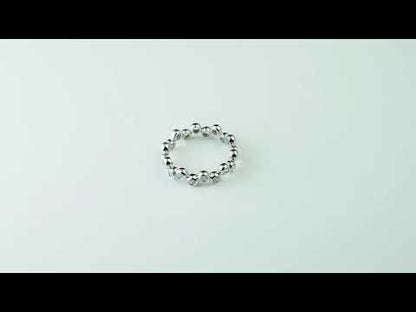 Bezel Round Cut Moissanite Eternity Ring in Solid Gold Wedding Band