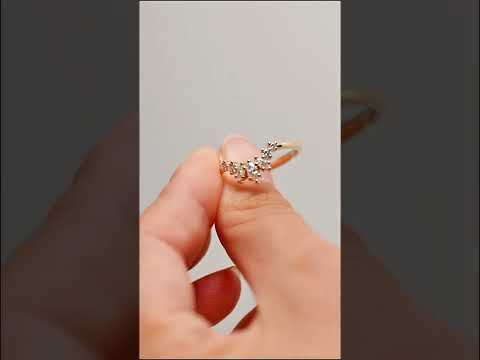 Marquise cut moissanite half eternity curve band in solid gold with east west setting. Elegant wedding or anniversary ring with brilliant sparkle and
