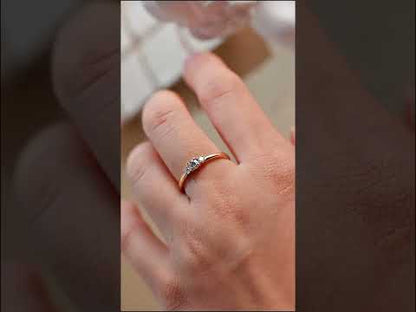 Round Lab Grown Diamond Prong-Set Solitaire Three Stone Wedding Ring