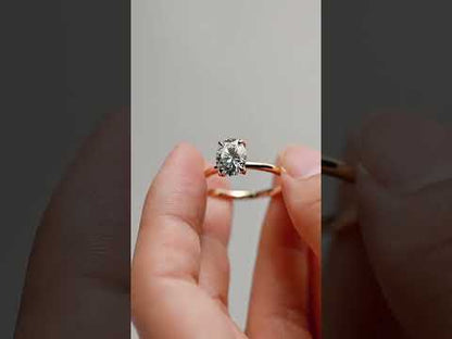 Oval Moissanite Diamond Tulip Prong-Set Solitaire Engagement Ring