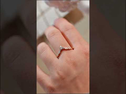 Marquise& Round Cut Moissanite Enhancer Curved Wedding Band Ring
