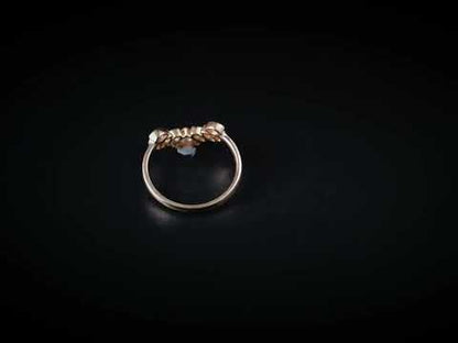 Marquise Cut Moissanite Leaf Bezel-Set Curved Wedding Band