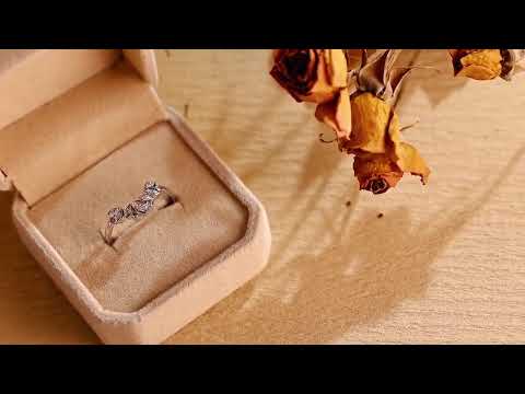 Floral bezel Moissanite wedding band with marquise and round diamonds. A crown-inspired enhancer ring perfect for stacking, anniversaries, and bridal sets.