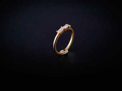 Baguette and Round Cut Moissanite Diamond Prong-Set Wedding Band Ring