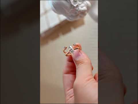 Marquise cut moissanite ring