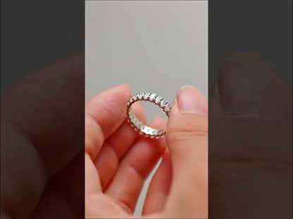 Oval Moissanite Diamond Full Eternity Classic Prong-Set Wedding Band