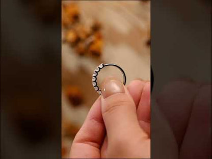 Asscher Moissanite Diamond Half Eternity Band Prong-Set Wedding Ring