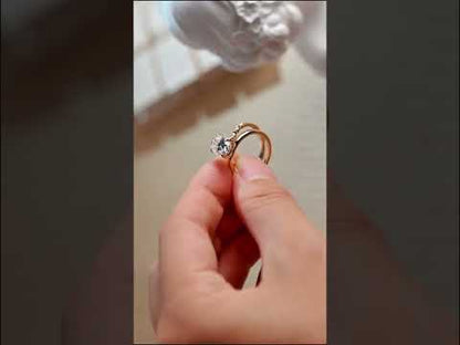 Oval Diamond Hidden Halo Bridal Ring Set With Matching Wedding Band