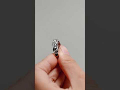 Round Cut Moissanite Channel-Set Unisex Wedding Band Ring