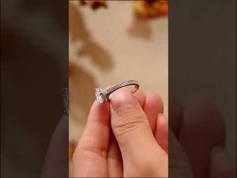Oval Cut Moissanite Art Deco Halo Ring featuring vintage design, pave diamond band, and brilliant solitaire sparkle. A timeless engagement or anniversary gift.