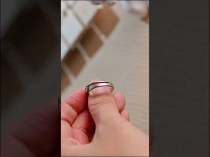 Round Moissanite Diamond Tension-Set Bypass Shank Wedding Band Ring