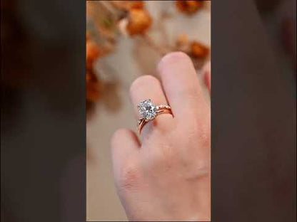 Round & Marquise Cut Moissanite Classic Floating Pave Wedding Band