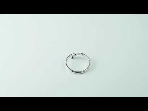 Vintage-inspired V-shape ring with round-cut Moissanite diamonds. A stunning curved band perfect for weddings or anniversaries. Elegant, timeless sparkle.