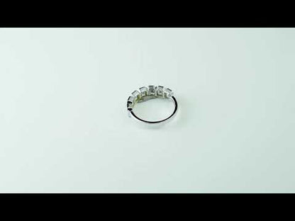 Radiant Moissanite Diamond Bezel Set Half Eternity Band Ring for Women