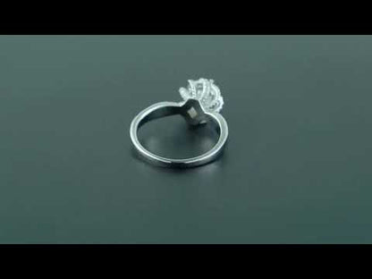 Round Moissanite Floral Vintage Inspired Crossover Shank Wedding Ring