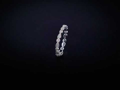 Vintage Pear & Round Moissanite Diamond Art Deco Eternity Band For Her