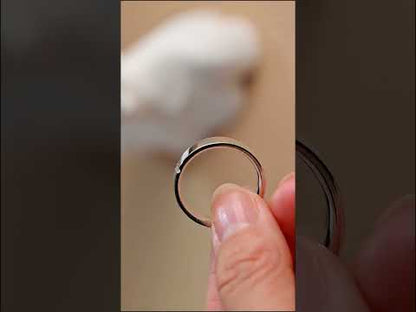 Round Moissanite Diamond Bar-Set Minimalist Solitaire Wedding Ring