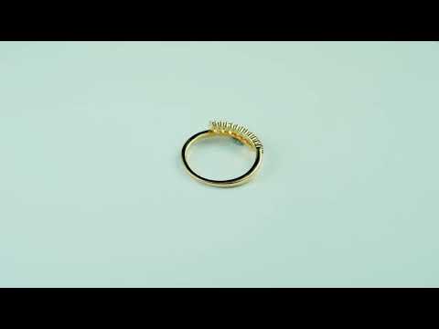 Elegant pearl and round cut diamond open band ring in solid gold. Minimalist double band design, perfect for weddings, stacking, and anniversary gifts.