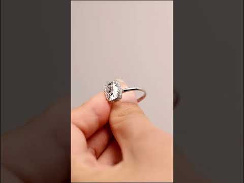 Cushion-cut moissanite classic halo solitaire ring with dazzling brilliance. engagement or anniversary ring crafted for sparkle, beauty, and lasting elegance.