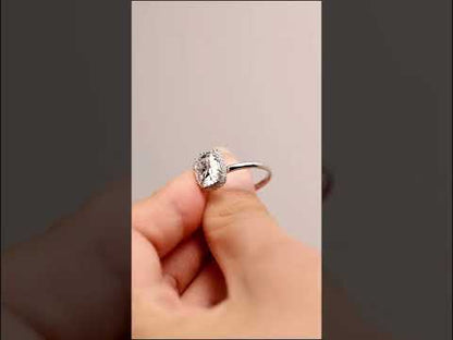 Cushion Moissanite Diamond Classic Halo Solitaire Anniversary Ring
