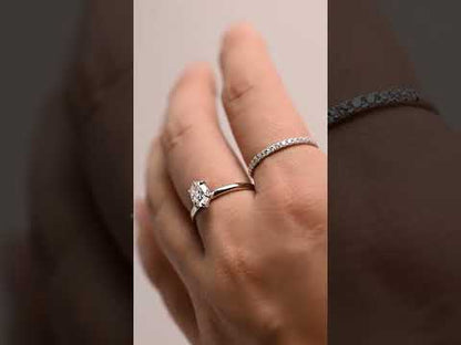 Oval Moissanite Diamond Prong Set Solitaire Engagement Ring-Timeless