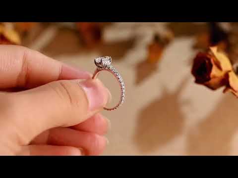 Oval cut moissanite ring with hidden halo and full eternity pave band. A dazzling bridal engagement ring handcrafted for brilliance and timeless luxury.