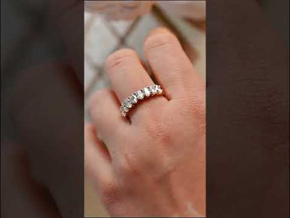 Oval Cut Moissanite Diamond Half Eternity Anniversary Band For Her