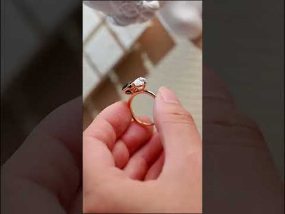 YouTube Video for Solid Gold Toi et Moi Engagement Ring |Black Asscher & pear-cut moissanite
