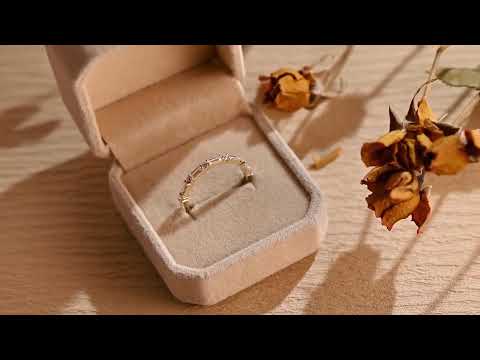 Shop a luxury round and baguette cut moissanite full eternity band in solid gold. A timeless wedding or anniversary ring with endless sparkle.