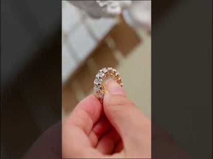 Oval Cut Moissanite Diamond Claw Prong Full Eternity Wedding Band Ring