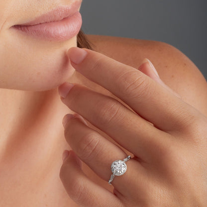 Round cut lab grown diamond ring