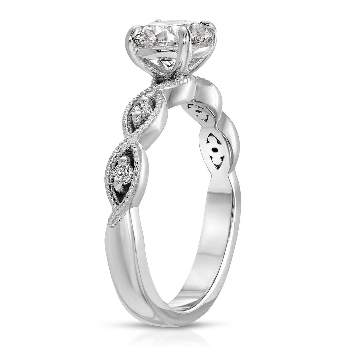 Straight shank solitaire ring
