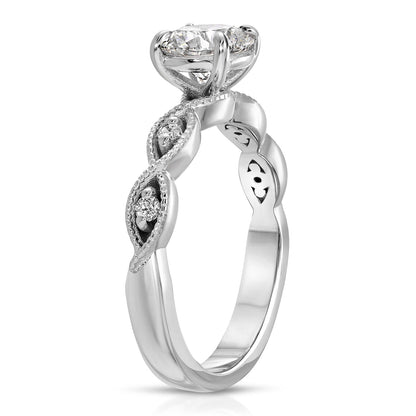 Straight shank solitaire ring