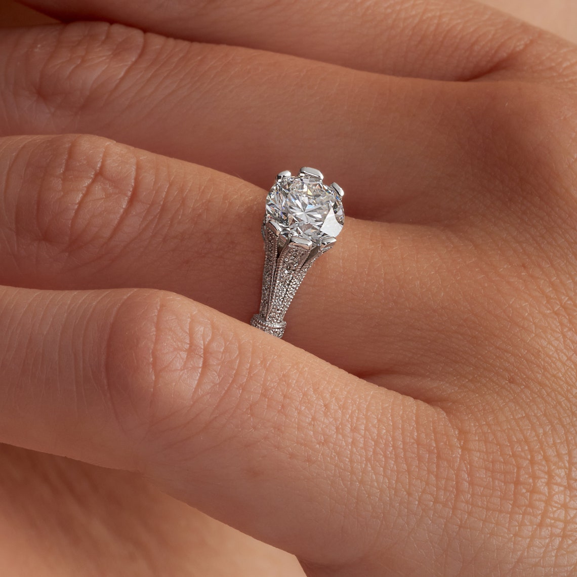 Vintage style engagement ring