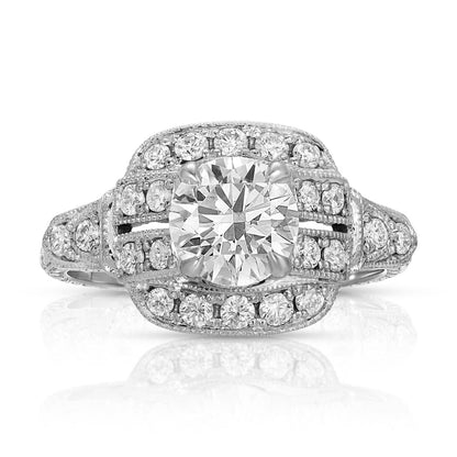 Floral filigree and milgrain design