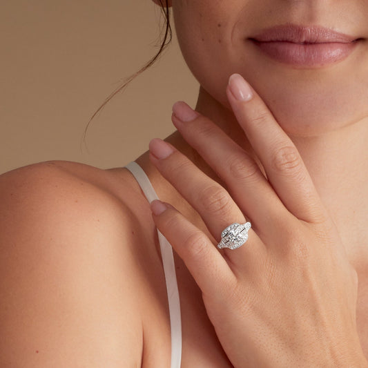 Round cut lab grown diamond ring 